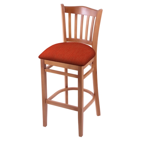 25" Counter Stool, Medium Finish, Graph Poppy Seat